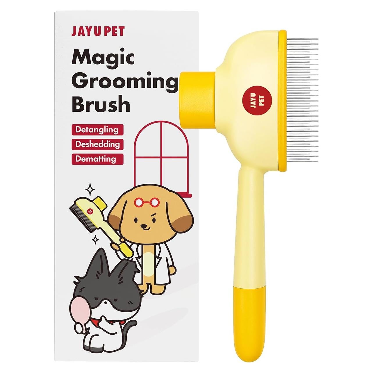 Cepillo Mágico JAYU PET para Gatos y Perros - Autolimpieza