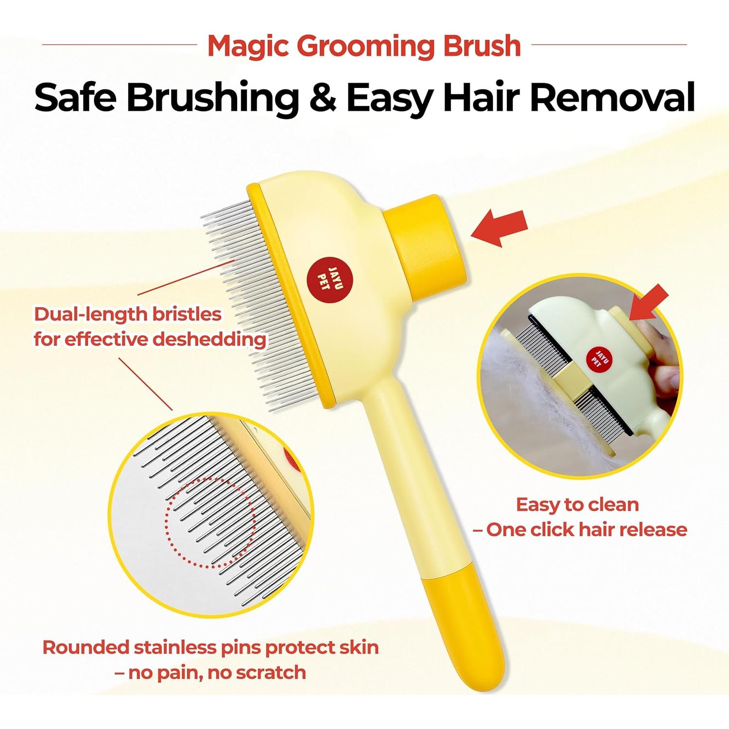 Cepillo Mágico JAYU PET para Gatos y Perros - Autolimpieza