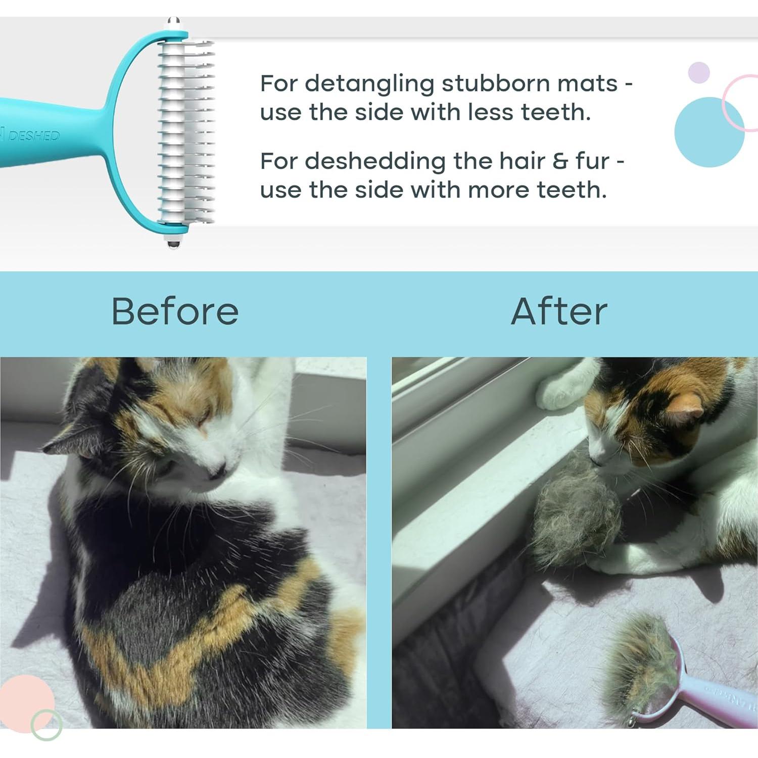 Rastrillo Deshedding Uproot para Perros y Gatos - Cepillo 2 en 1