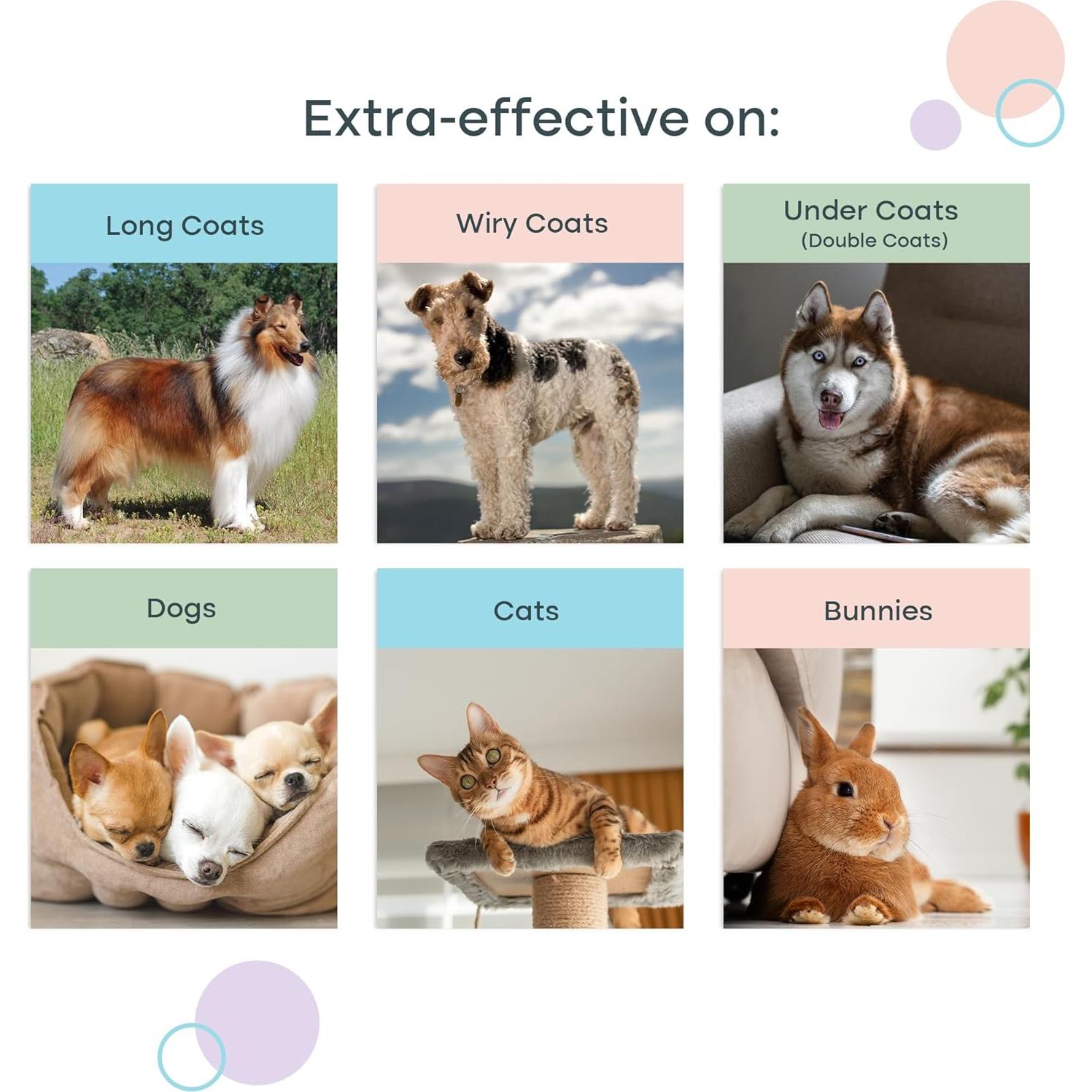 Rastrillo Deshedding Uproot para Perros y Gatos - Cepillo 2 en 1