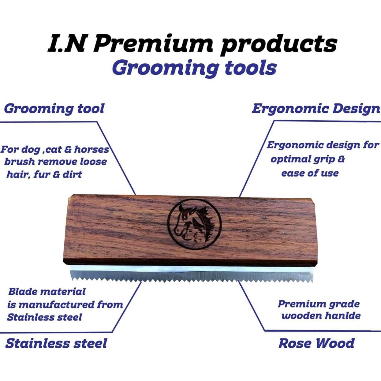 Cepillo Deshedding I.N Premium para Perros, Gatos y Caballos 12.7 cm