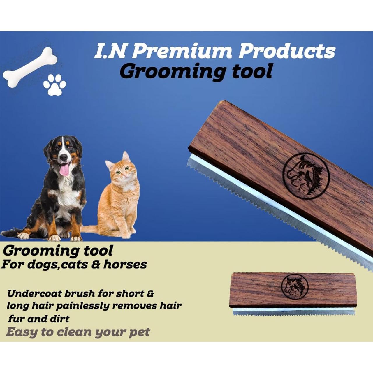 Cepillo Deshedding I.N Premium para Perros, Gatos y Caballos 12.7 cm