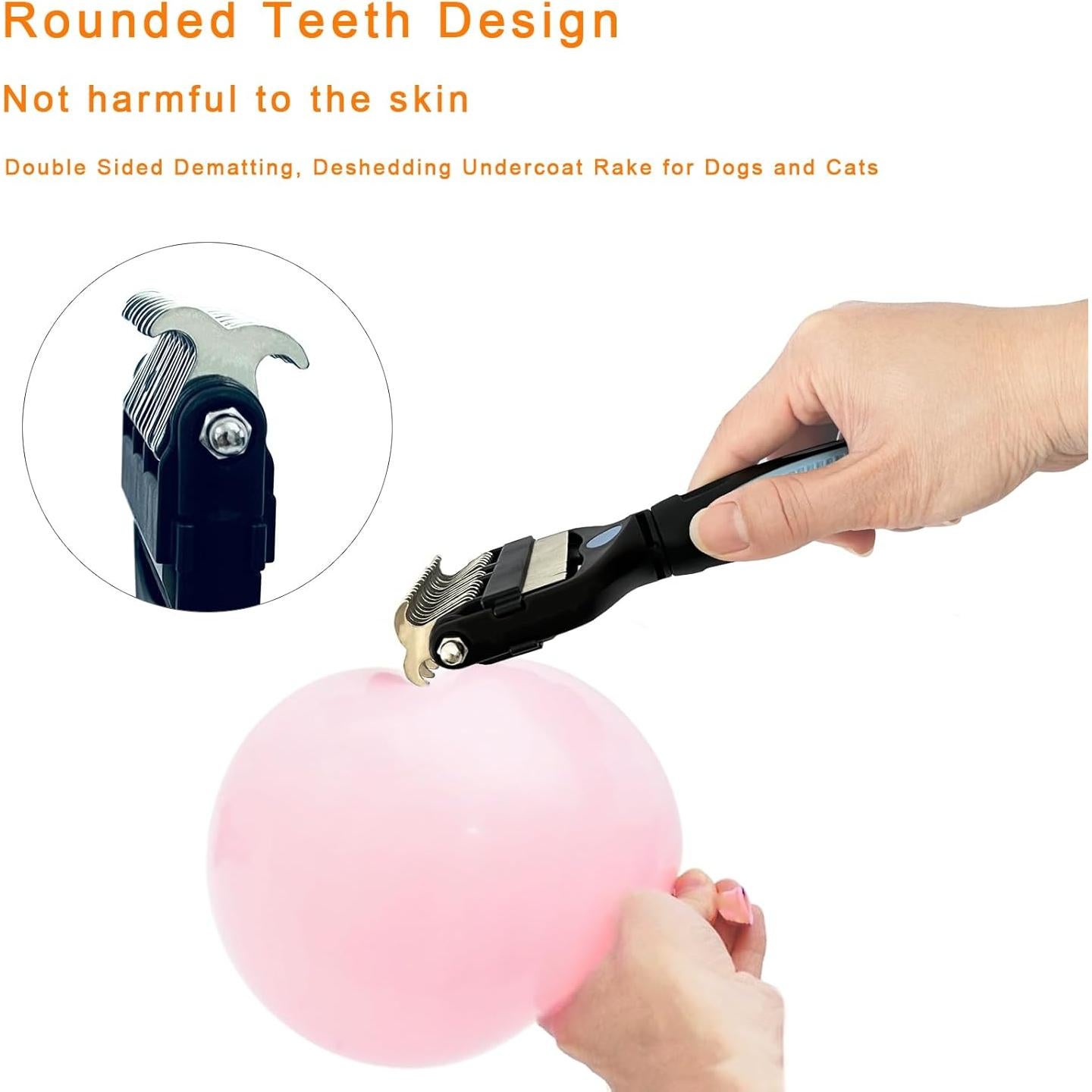 Cepillo 3-en-1 KVEXLIM para Perros y Gatos - Doble Cara, Acero Inoxidable