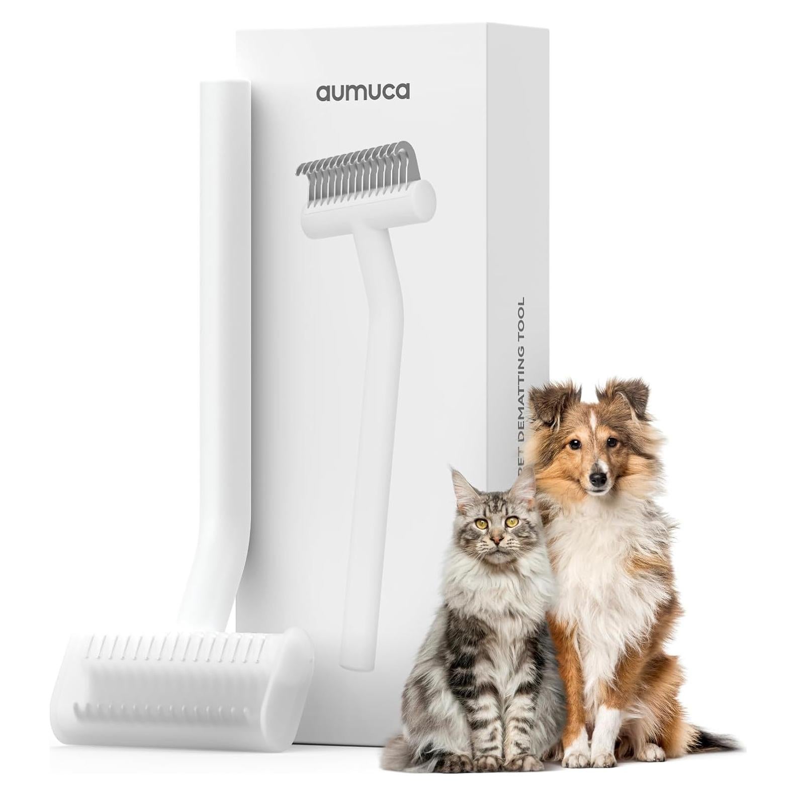 Rastrillo Deshedding Aumuca para Gatos y Perros Pequeños 18.3cm