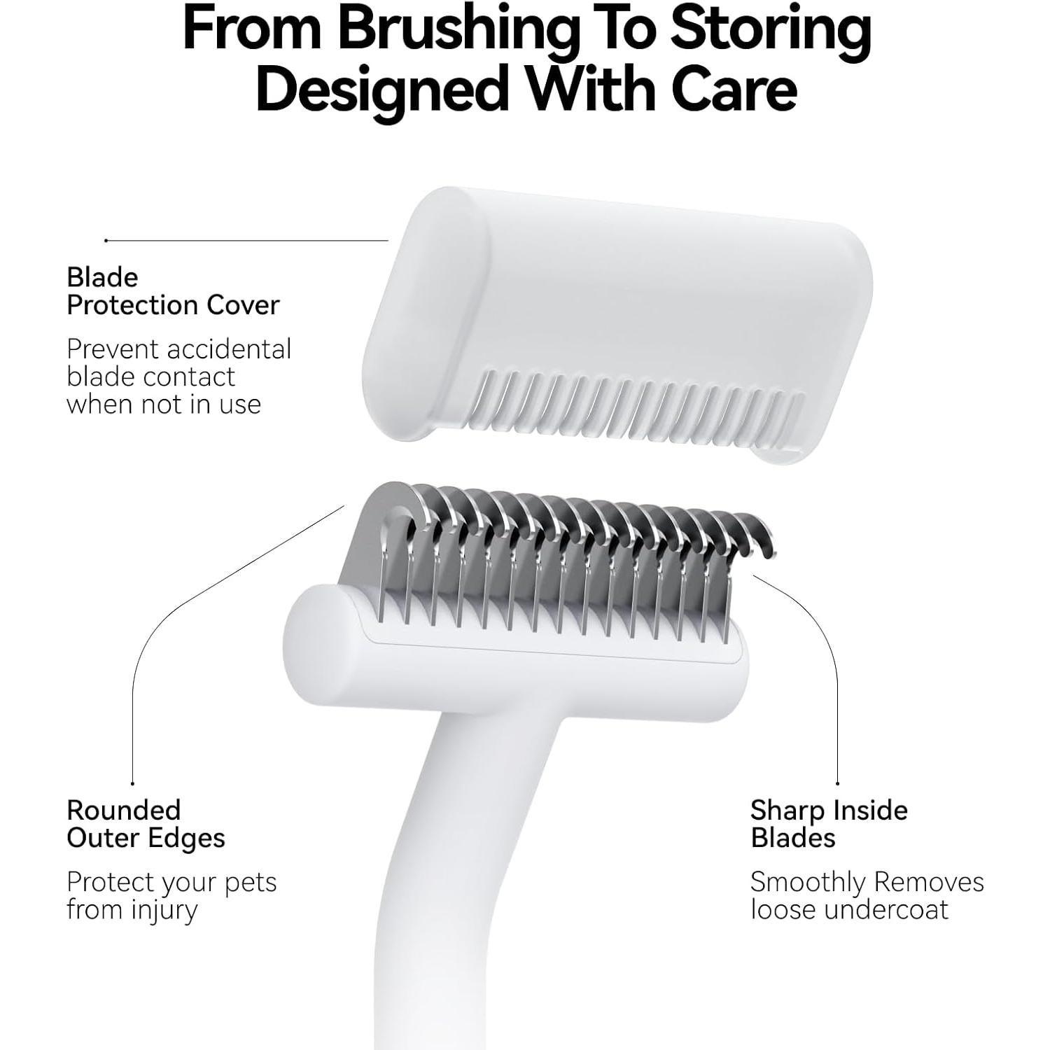 Rastrillo Deshedding Aumuca para Gatos y Perros Pequeños 18.3cm