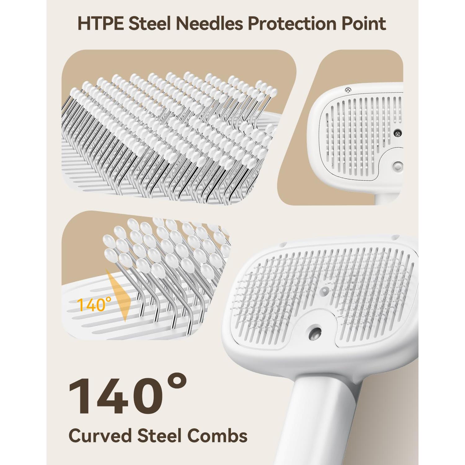 Cepillo de Vapor 3-en-1 ROJECO para Mascotas - Inalámbrico