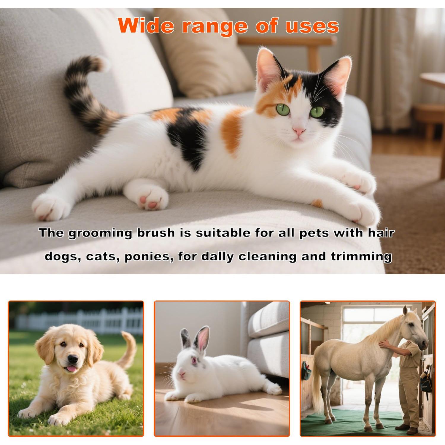 Cepillo Deshedding para Mascotas Haohandianzi - 15x3.8cm