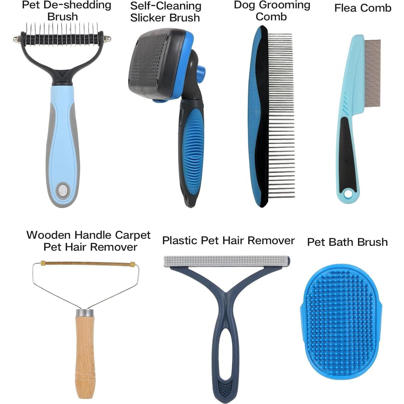 Herramienta de deshedding 7 en 1 LYONGSMENT para mascotas