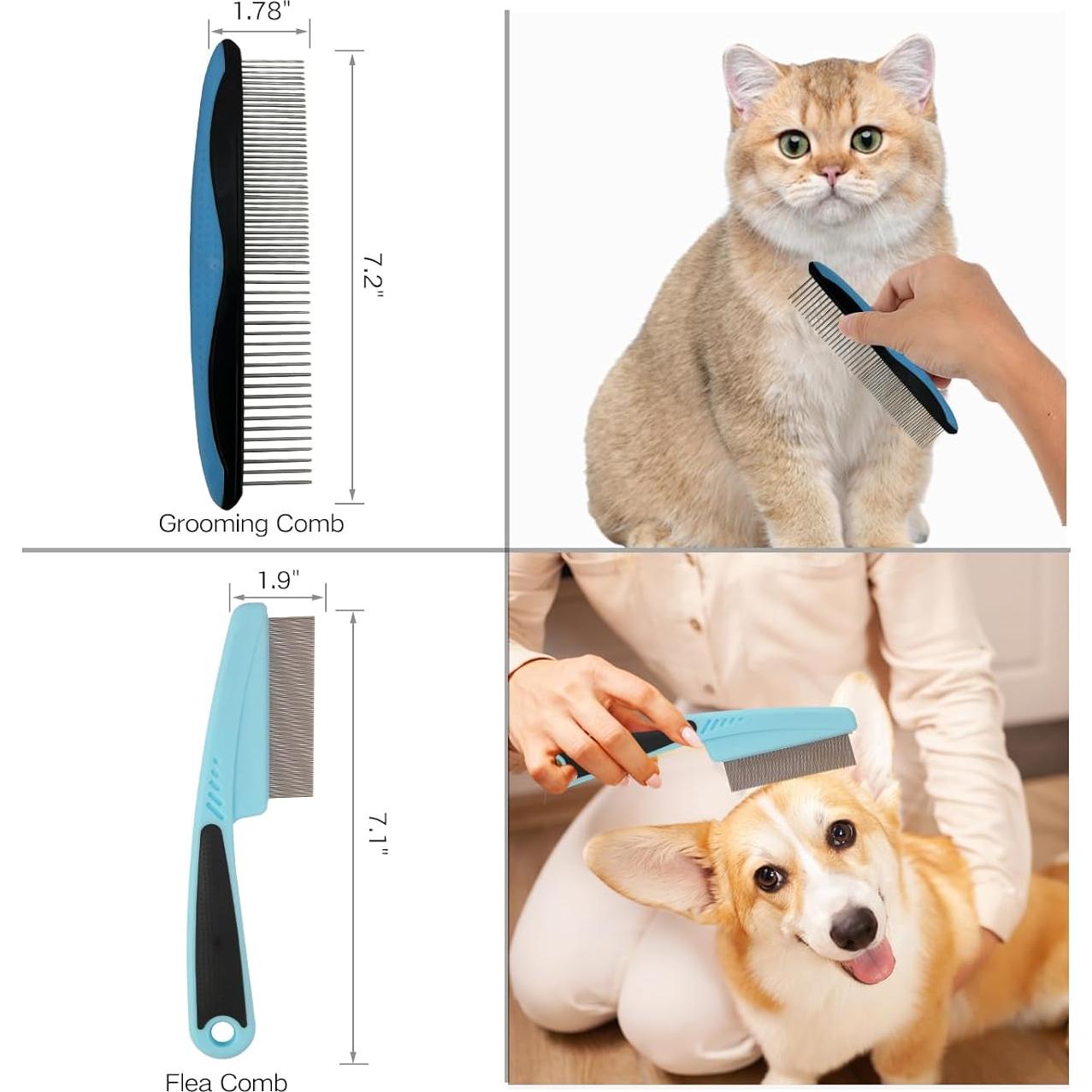 Herramienta de deshedding 7 en 1 LYONGSMENT para mascotas