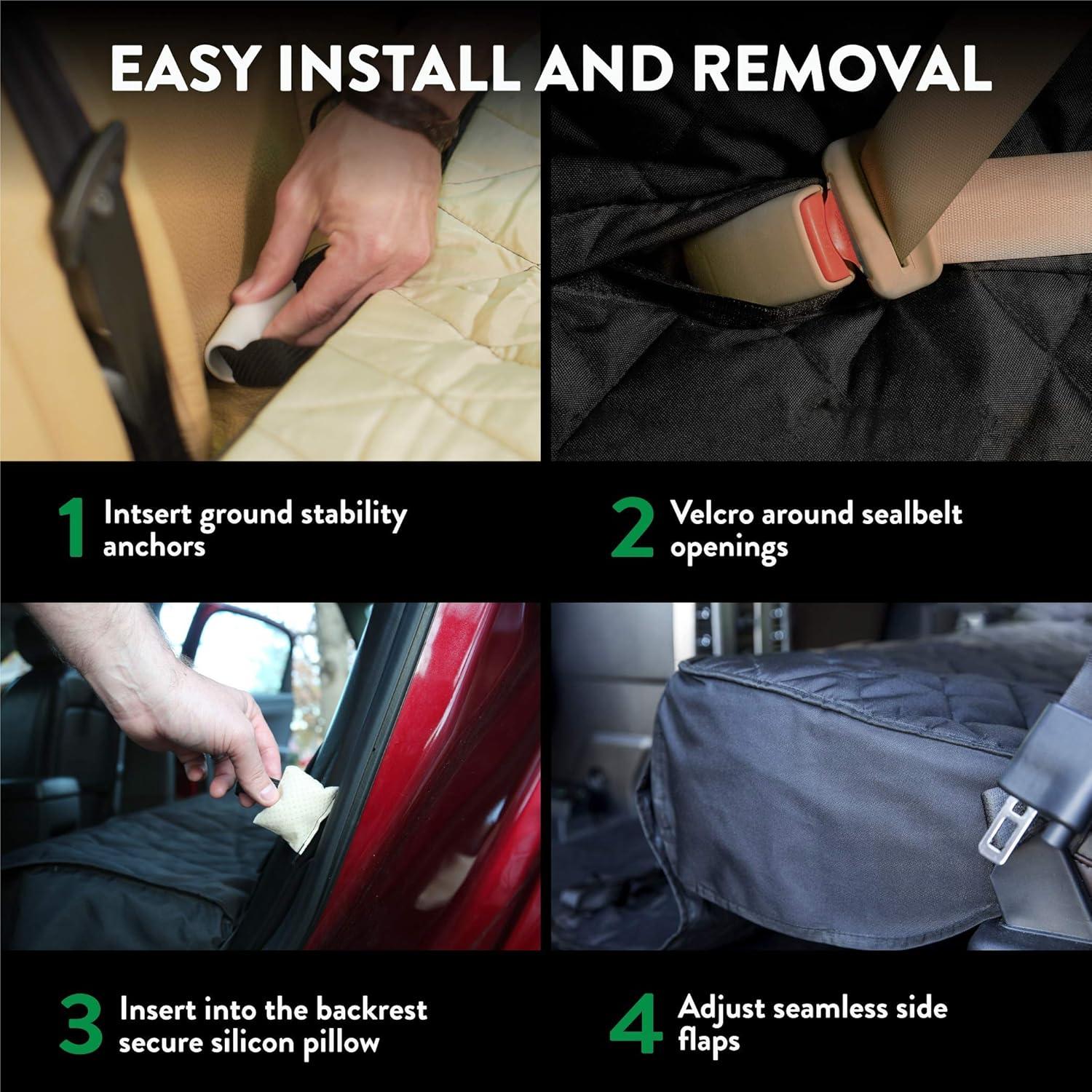 Protector de Asiento de Coche Plush Paws Beige 139.7x66 cm