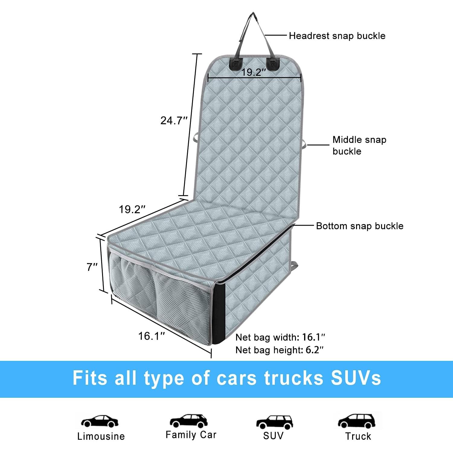 Funda de Asiento para Perro Bark Lover 2 en 1 Impermeable Gris