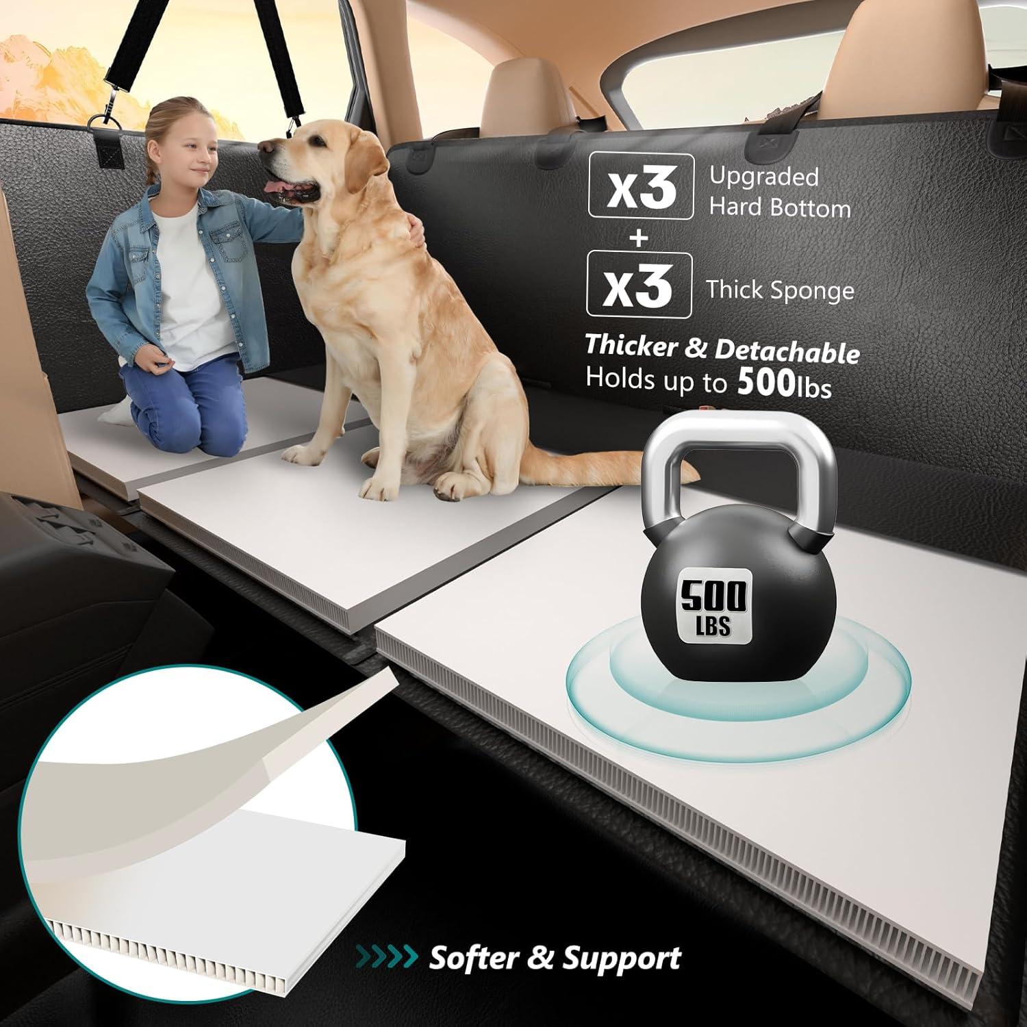 Extensor de Asiento Trasero para Perros FULIDOUER Negro 65x46cm