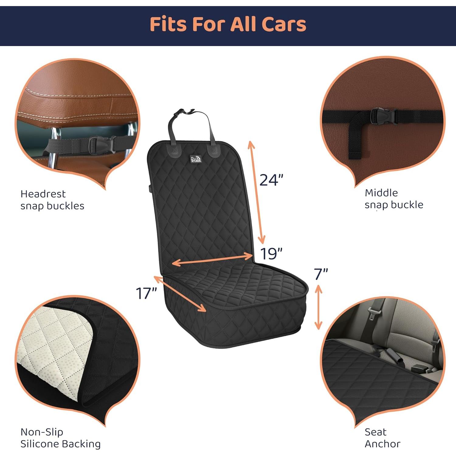 Funda de Asiento Delantero para Perro Petloox - Impermeable y Antideslizante