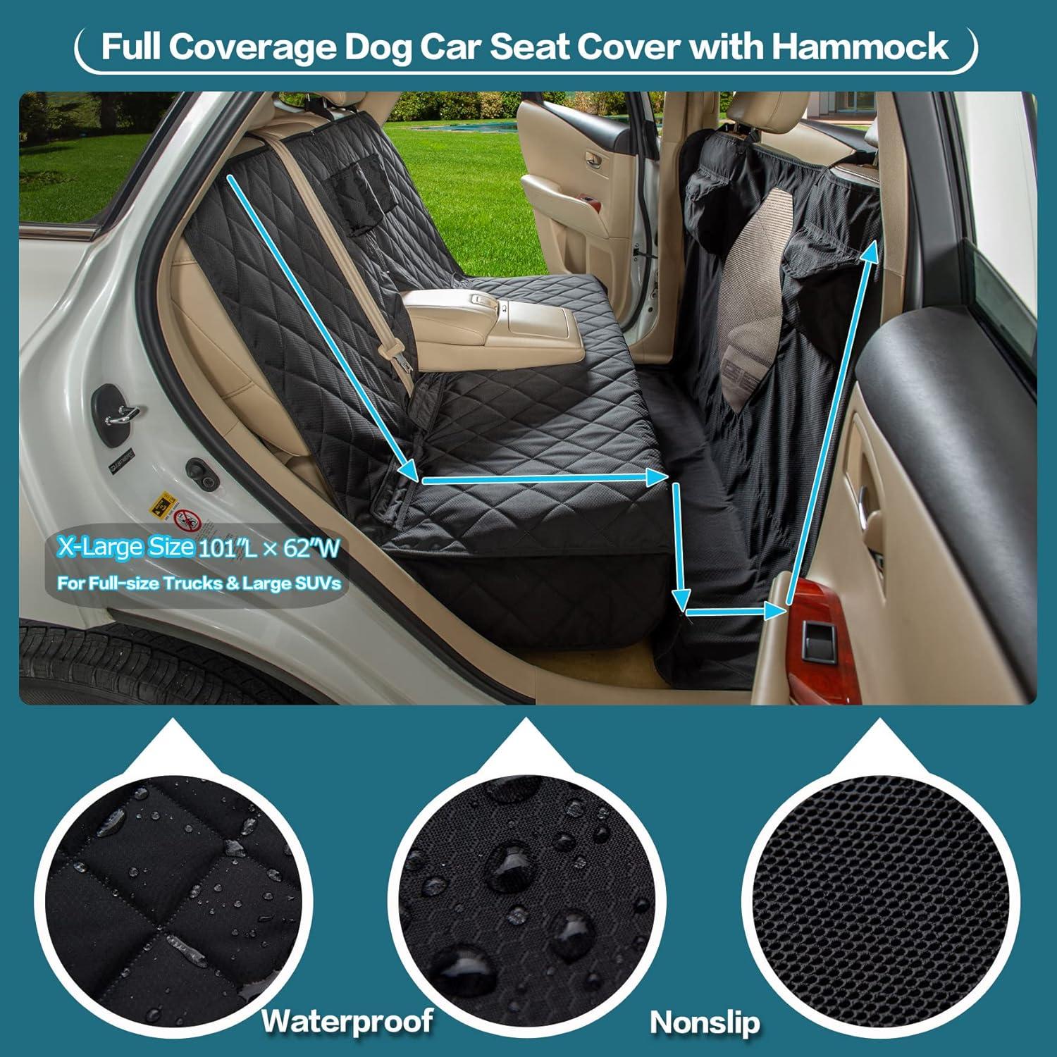 Funda de Asiento para Perros YEENIS Extra Grande Negra