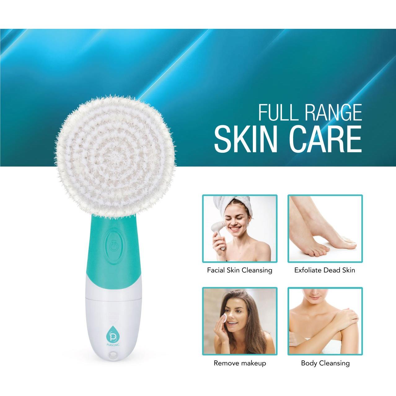 Cepillo de Limpieza Facial y Corporal Pursonic Aqua - 4 Cabezas