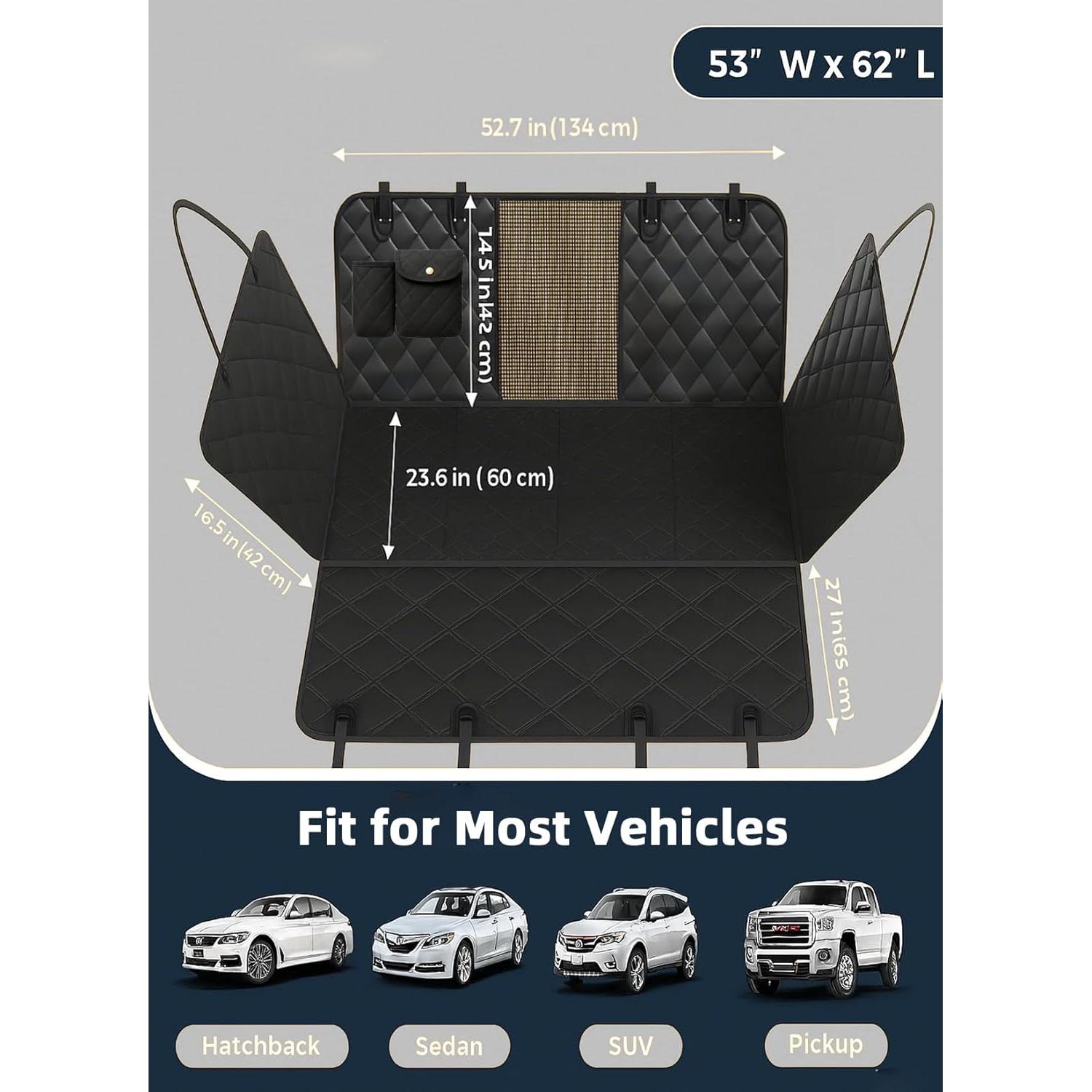 Funda de Asiento para Perros Fidozen SC9V1 Negro Impermeable