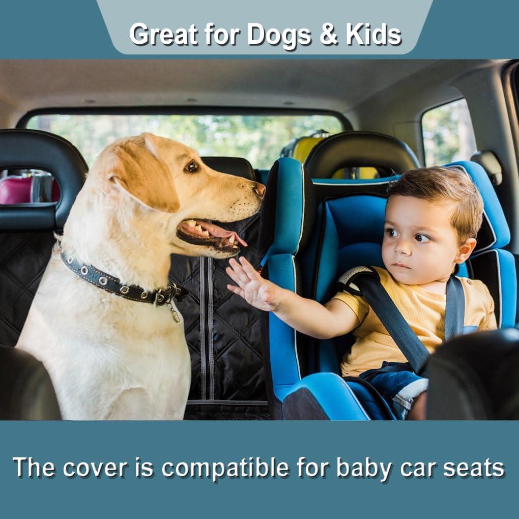 Funda de Asiento de Coche ZQ para Perros Impermeable Negro