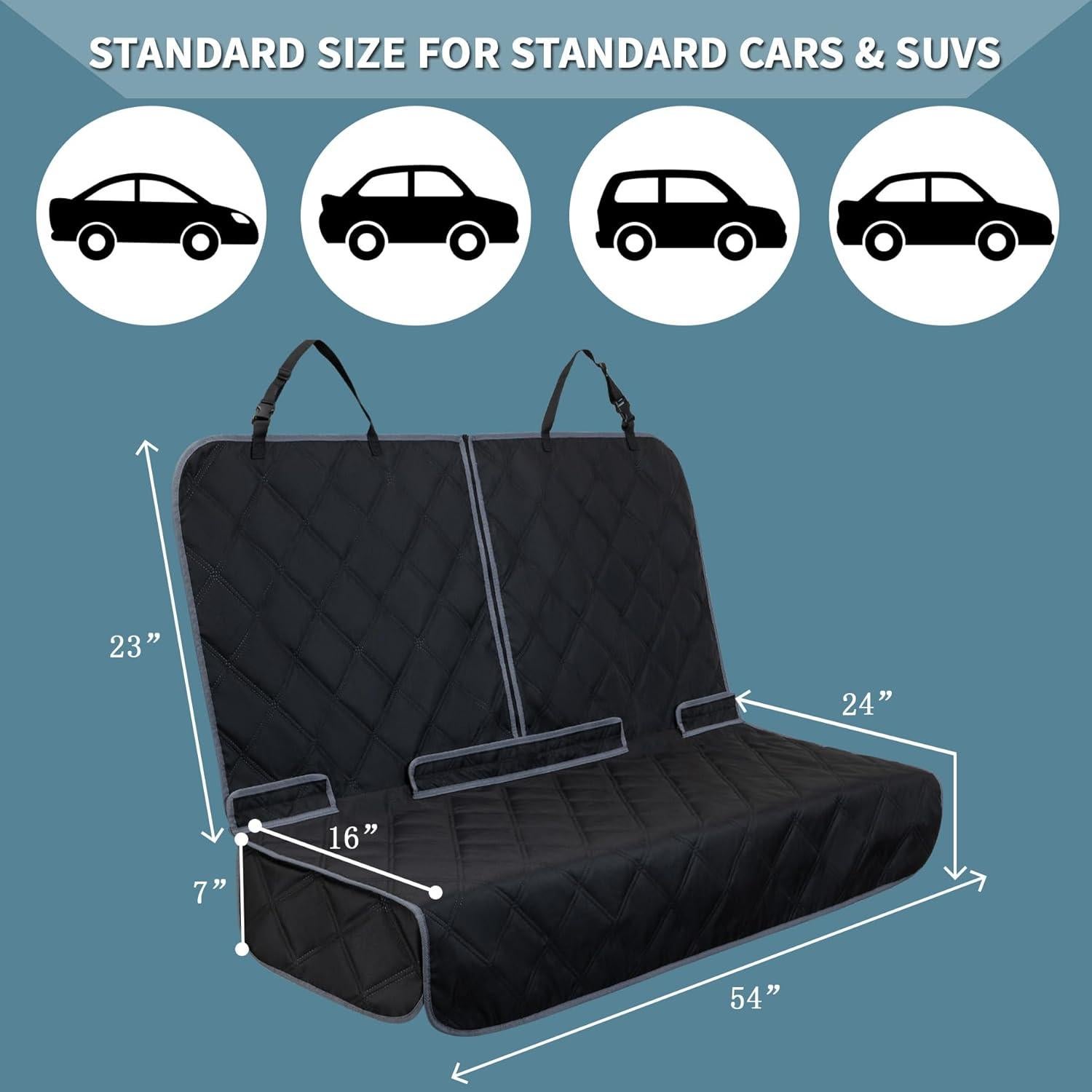 Funda de Asiento de Coche ZQ para Perros Impermeable Negro