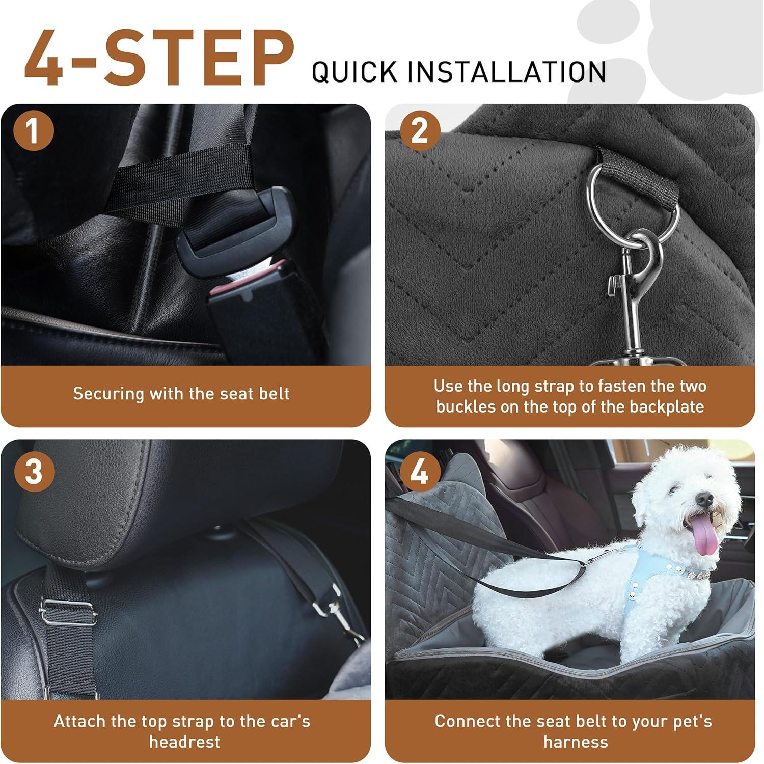 Asiento de Coche Elevador para Perros Anywish Gris 48x48 cm