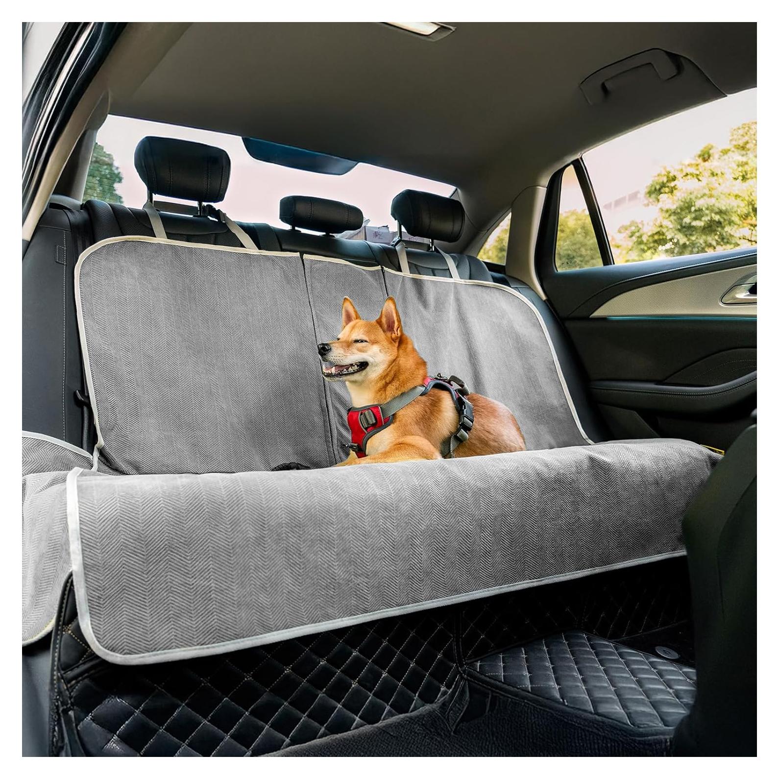 Funda de Asiento para Perros FUNNY FUZZY Gris Impermeable 135x46 cm