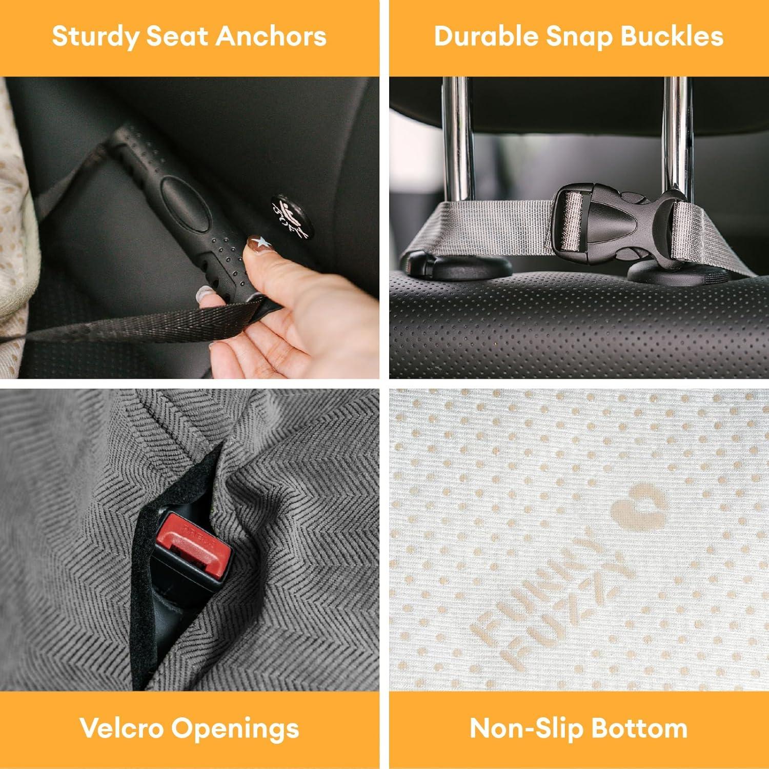 Funda de Asiento para Perros FUNNY FUZZY Gris Impermeable 135x46 cm