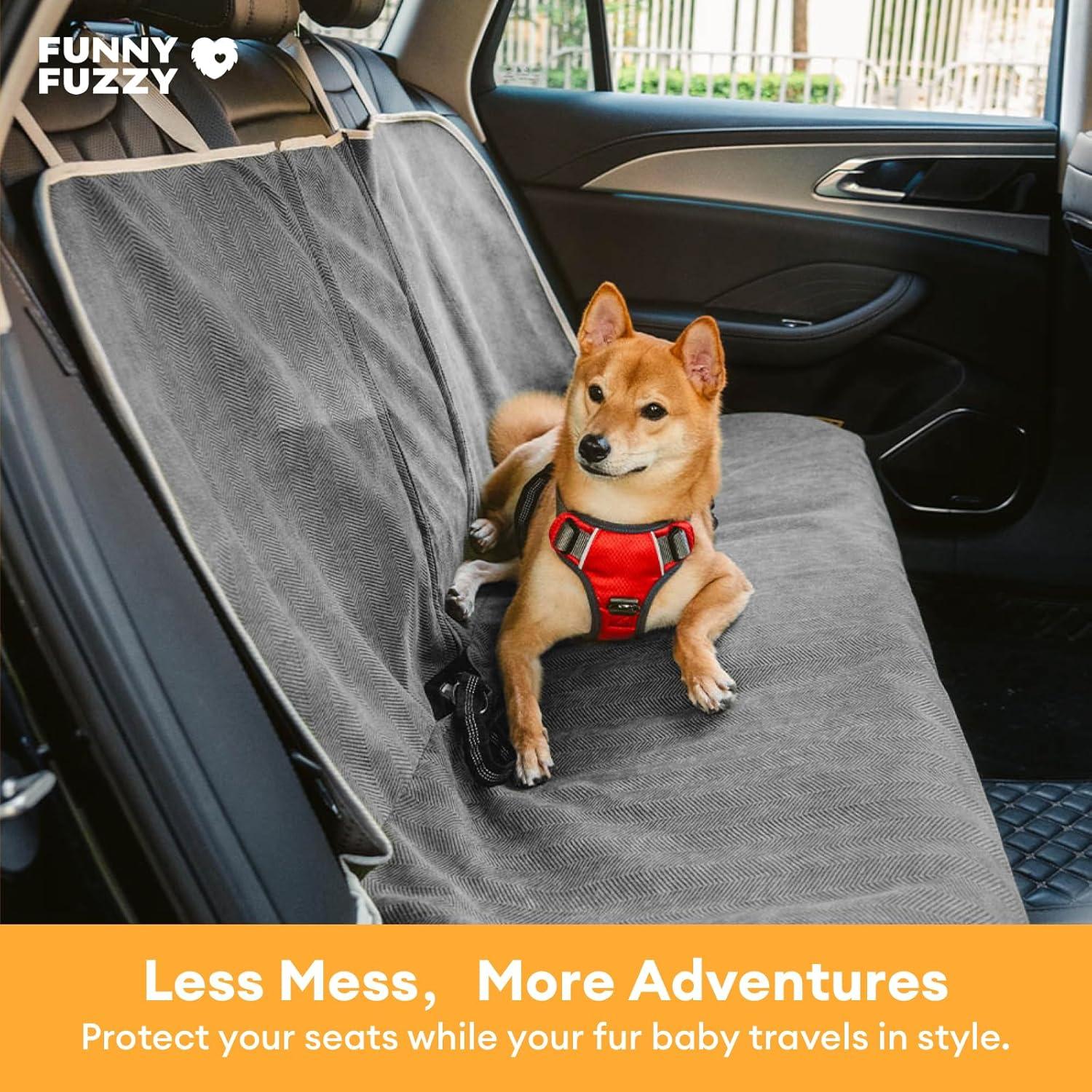 Funda de Asiento para Perros FUNNY FUZZY Gris Impermeable 135x46 cm