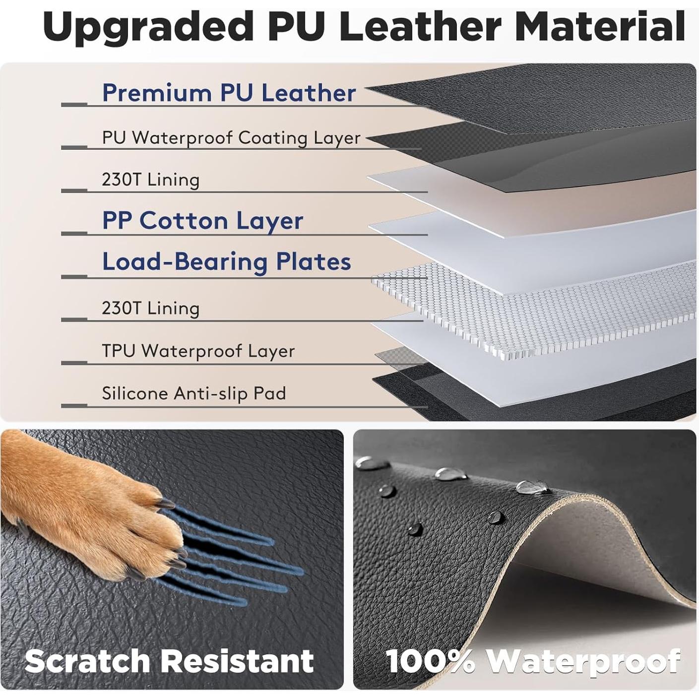 FURTIME Funda de Asiento para Perros Negro Ajuste Universal