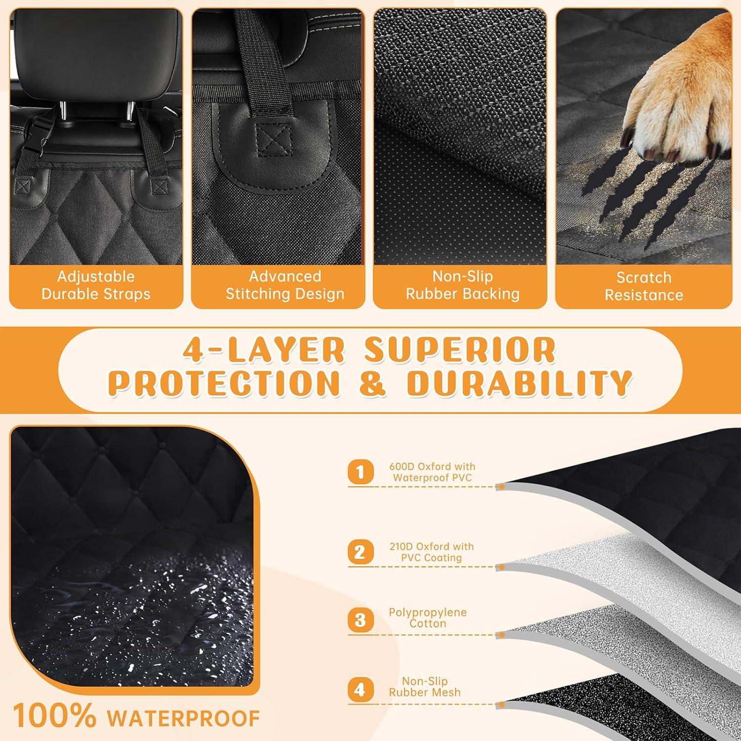 Funda de Asiento para Perros Novotopia Negra 137x150 cm Impermeable