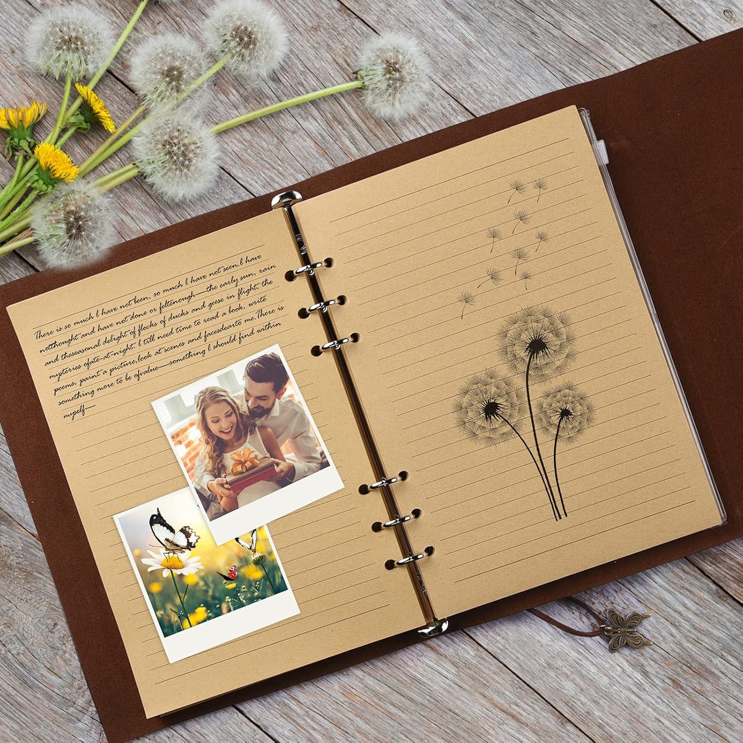 Cuaderno de cuero OMEYA A5 Rosa recargable con bolsillos