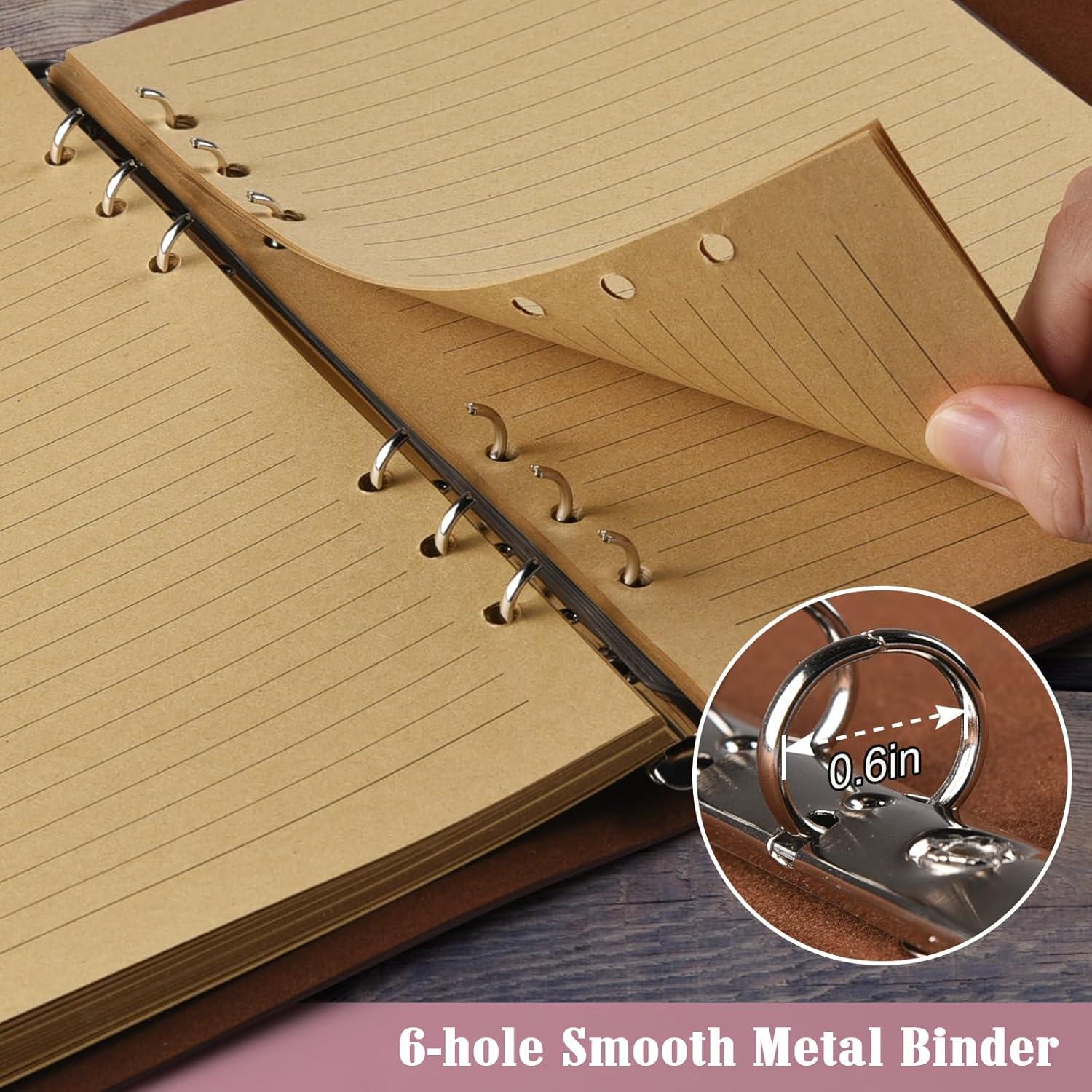 Cuaderno de cuero OMEYA A5 Rosa recargable con bolsillos