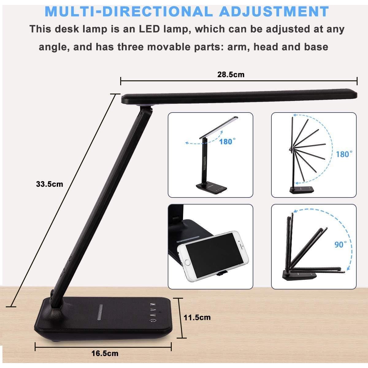 Lámpara de Escritorio LED XIZDDL con Cargador Inalámbrico