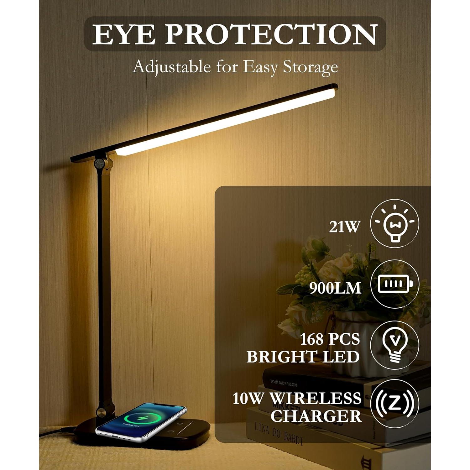 Lámpara de Escritorio LED Faithorse T02-BK 21W Carga Inalámbrica