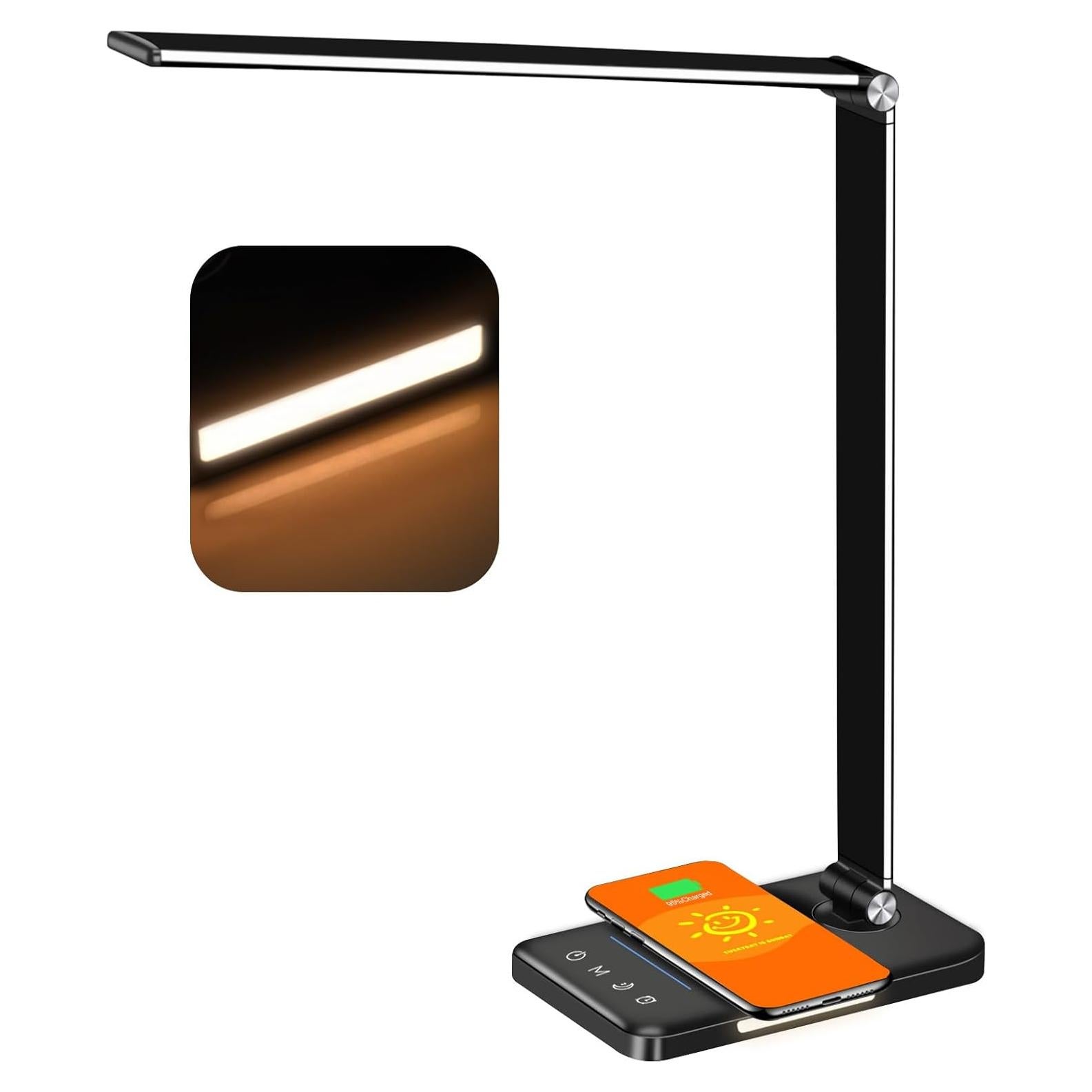 Lámpara de Escritorio LED AFROG 8 en 1 Cargador Inalámbrico 10W