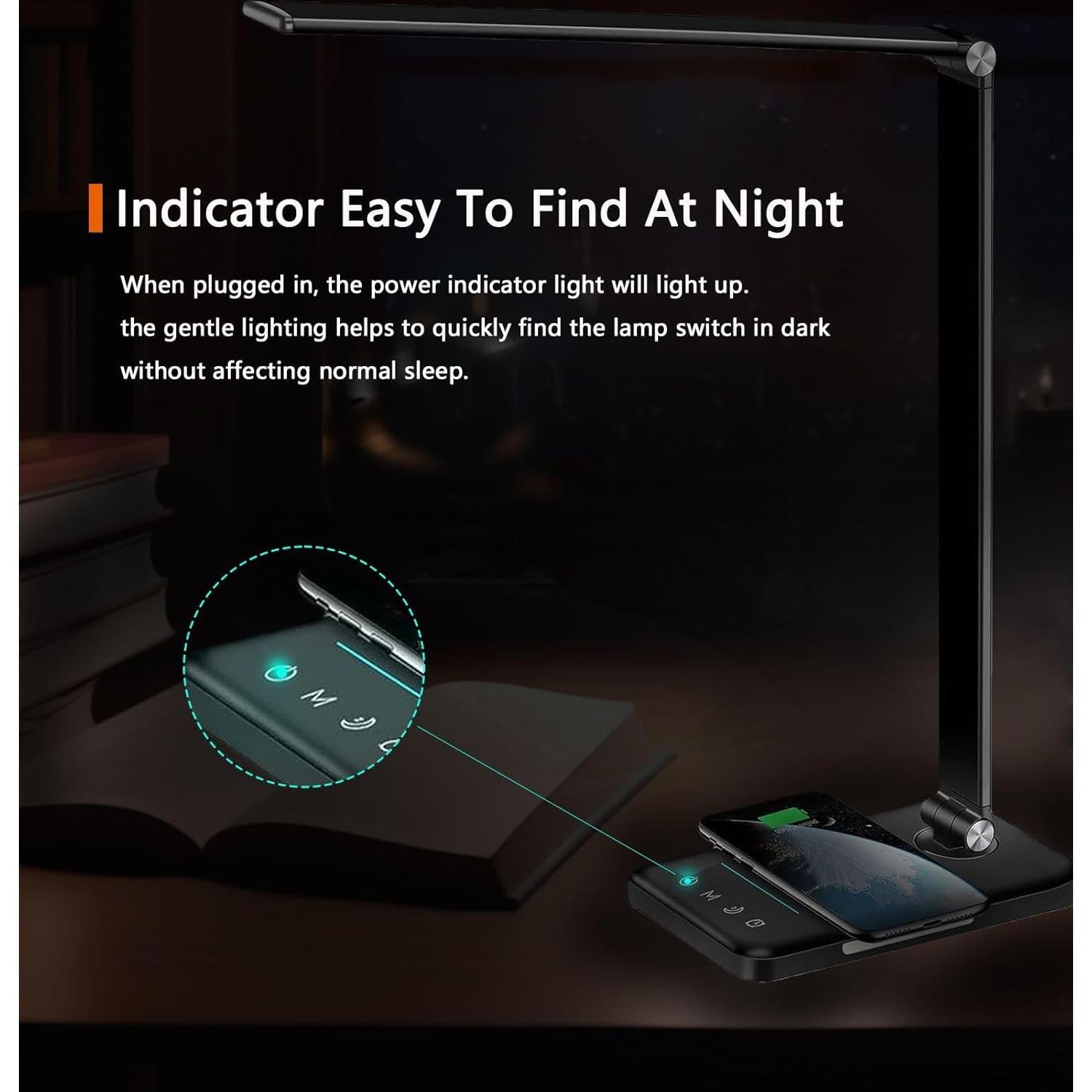 Lámpara de Escritorio LED AFROG 8 en 1 Cargador Inalámbrico 10W