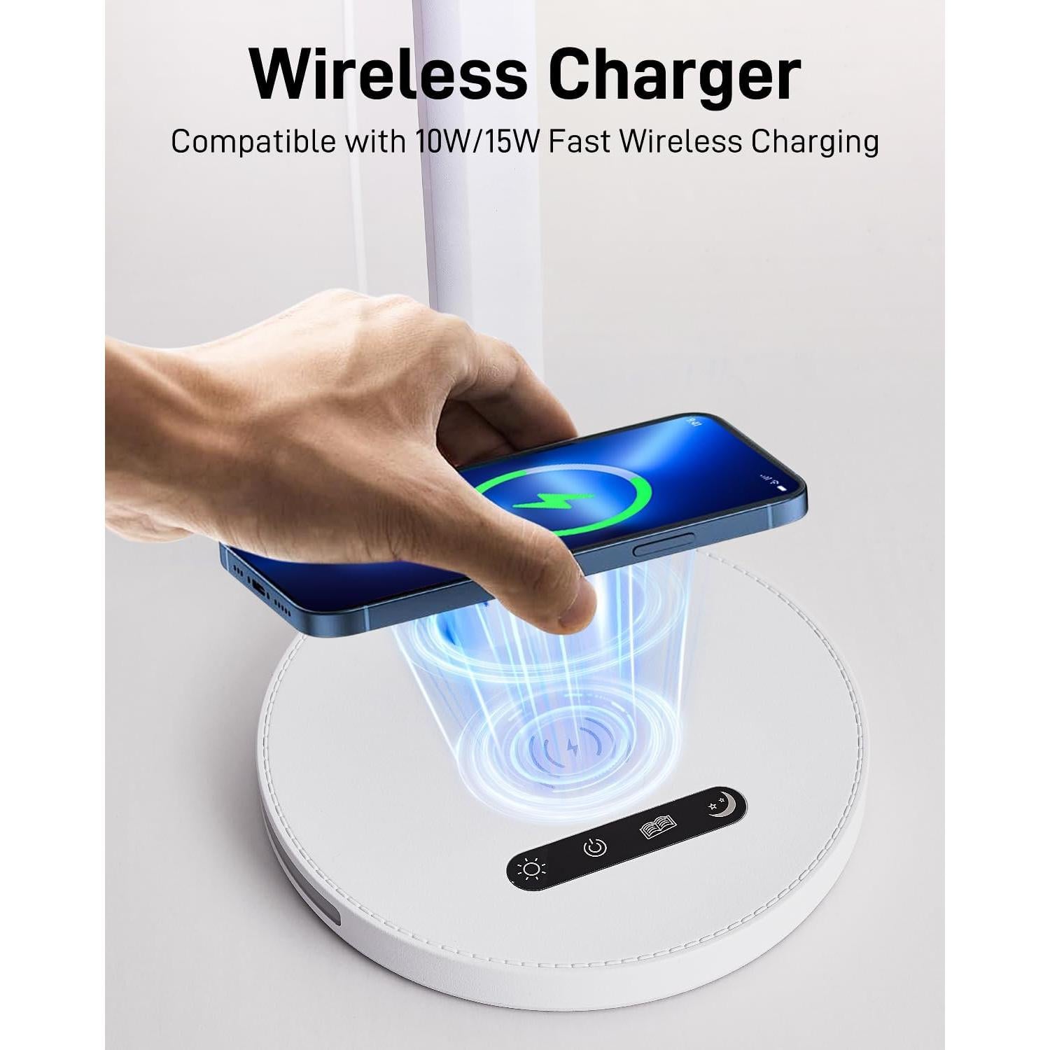 Lámpara de Escritorio LED PAK con Cargador Inalámbrico 38x16cm