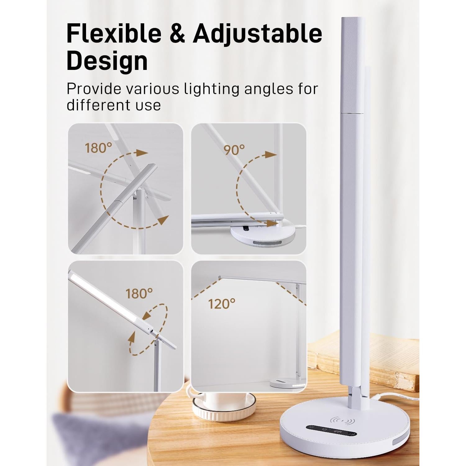 Lámpara de Escritorio LED PAK con Cargador Inalámbrico 38x16cm