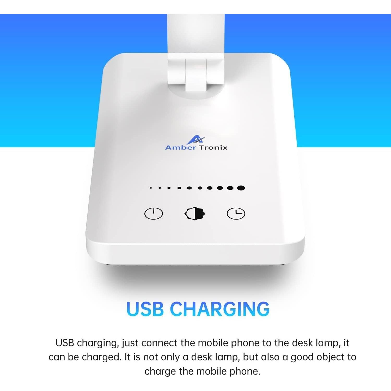 Lámpara de Escritorio LED Ambertronix AT-286 con Carga USB