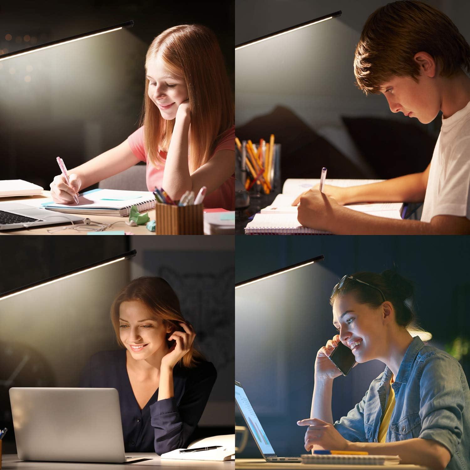 Lámpara de Escritorio LED HMFUNTM con Cargador Inalámbrico