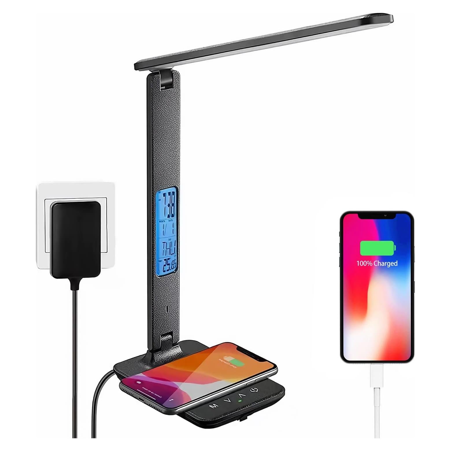 Lámpara de Escritorio LED M-Xeotei con Cargador Inalámbrico