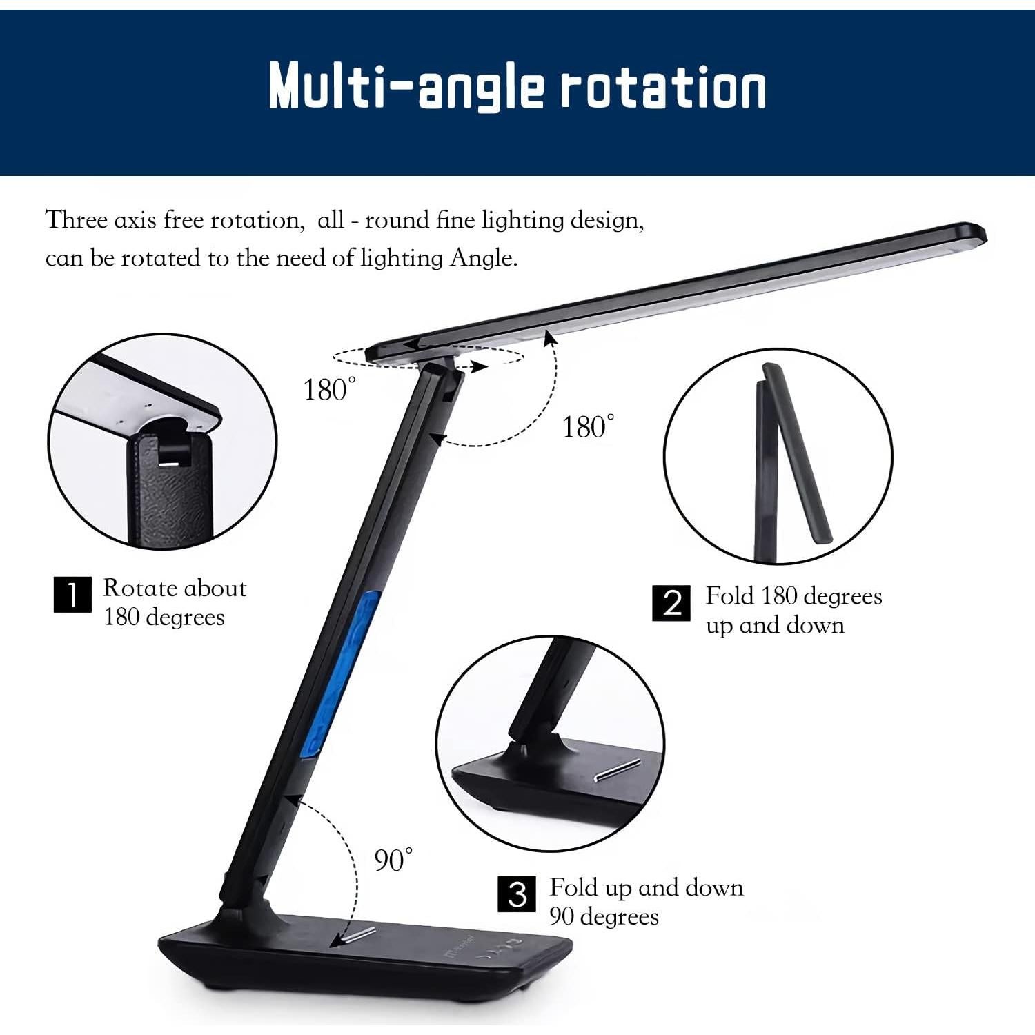 Lámpara de Escritorio LED M-Xeotei con Cargador Inalámbrico