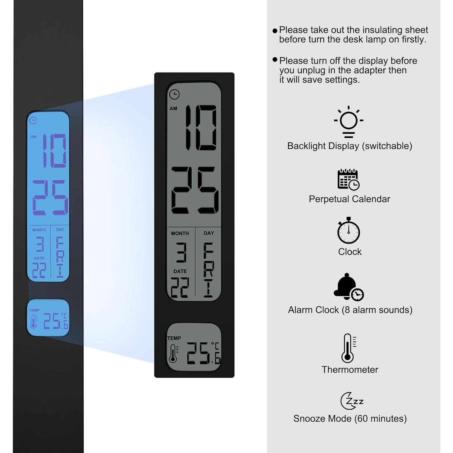 Lámpara de escritorio Oviouit 10 en 1 LED con cargador 10W