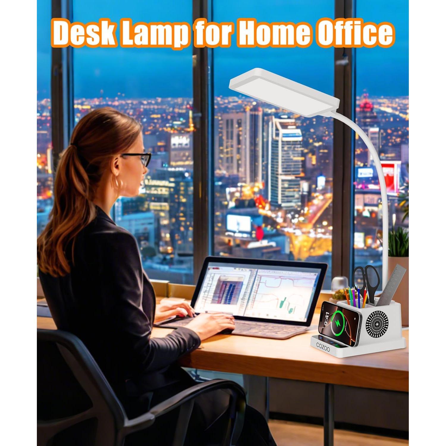 Lámpara de Escritorio Cozoo LED con Cargador Inalámbrico 15W