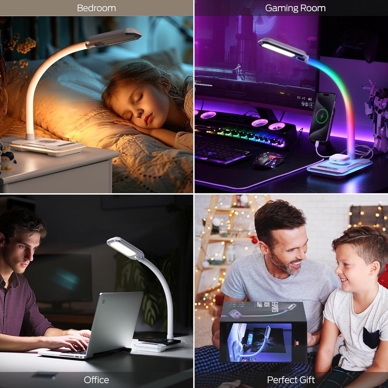 Lámpara de Escritorio WILIT G3 con Cargador Inalámbrico 10W