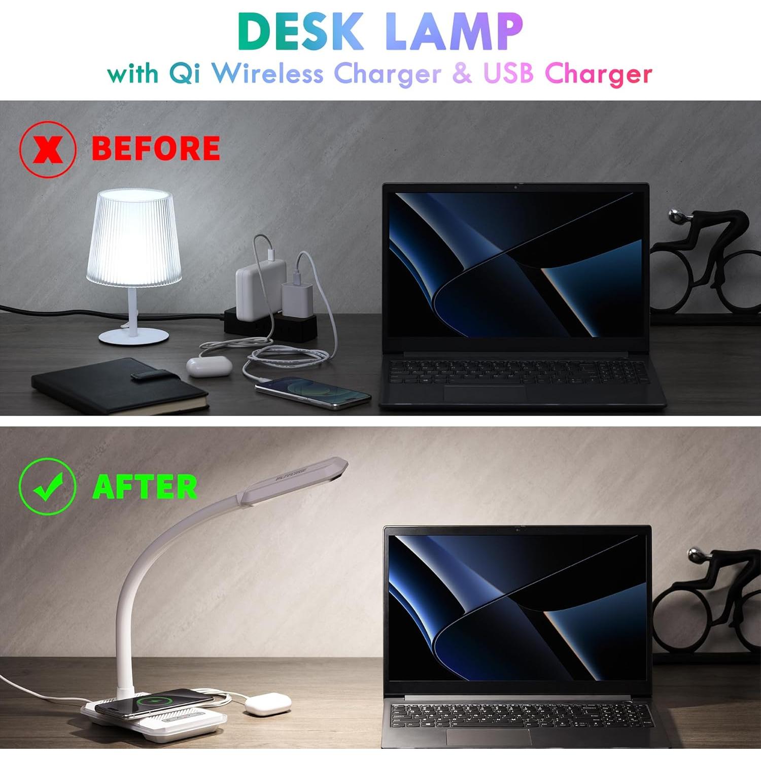 Lámpara de Escritorio WILIT G3 con Cargador Inalámbrico 10W