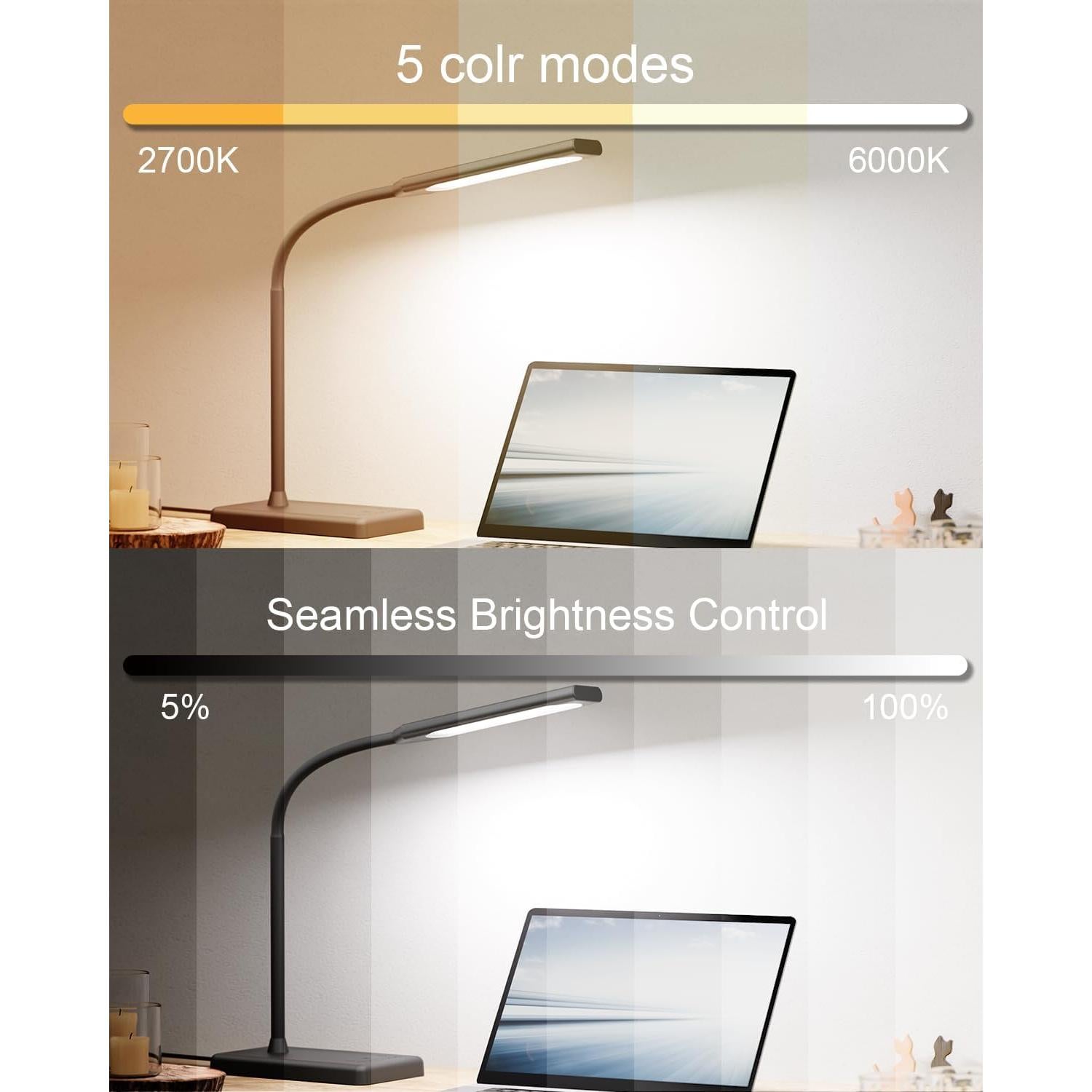 Lámpara de Escritorio LED MONGERY Ajustable con Carga Inalámbrica