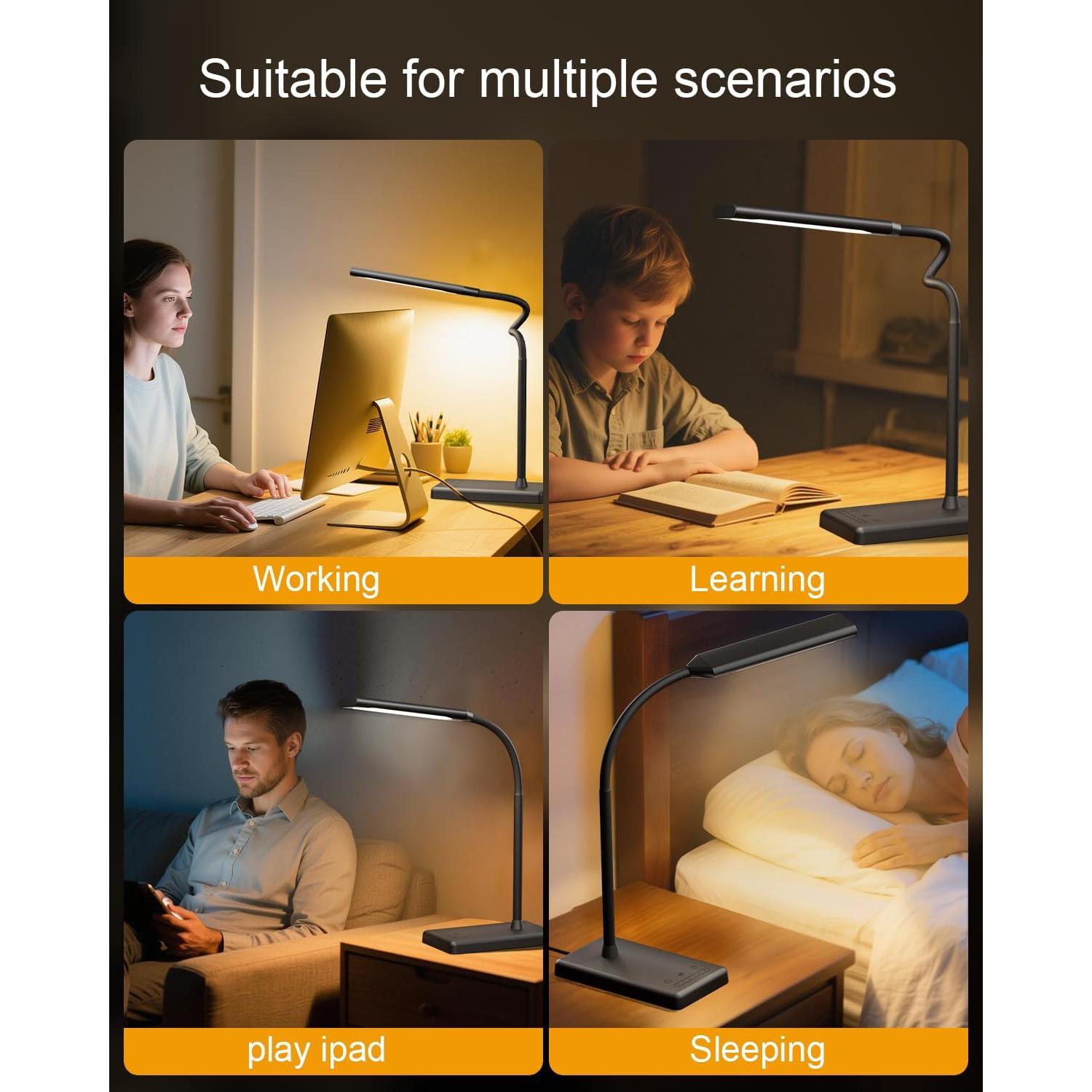 Lámpara de Escritorio LED MONGERY Ajustable con Carga Inalámbrica