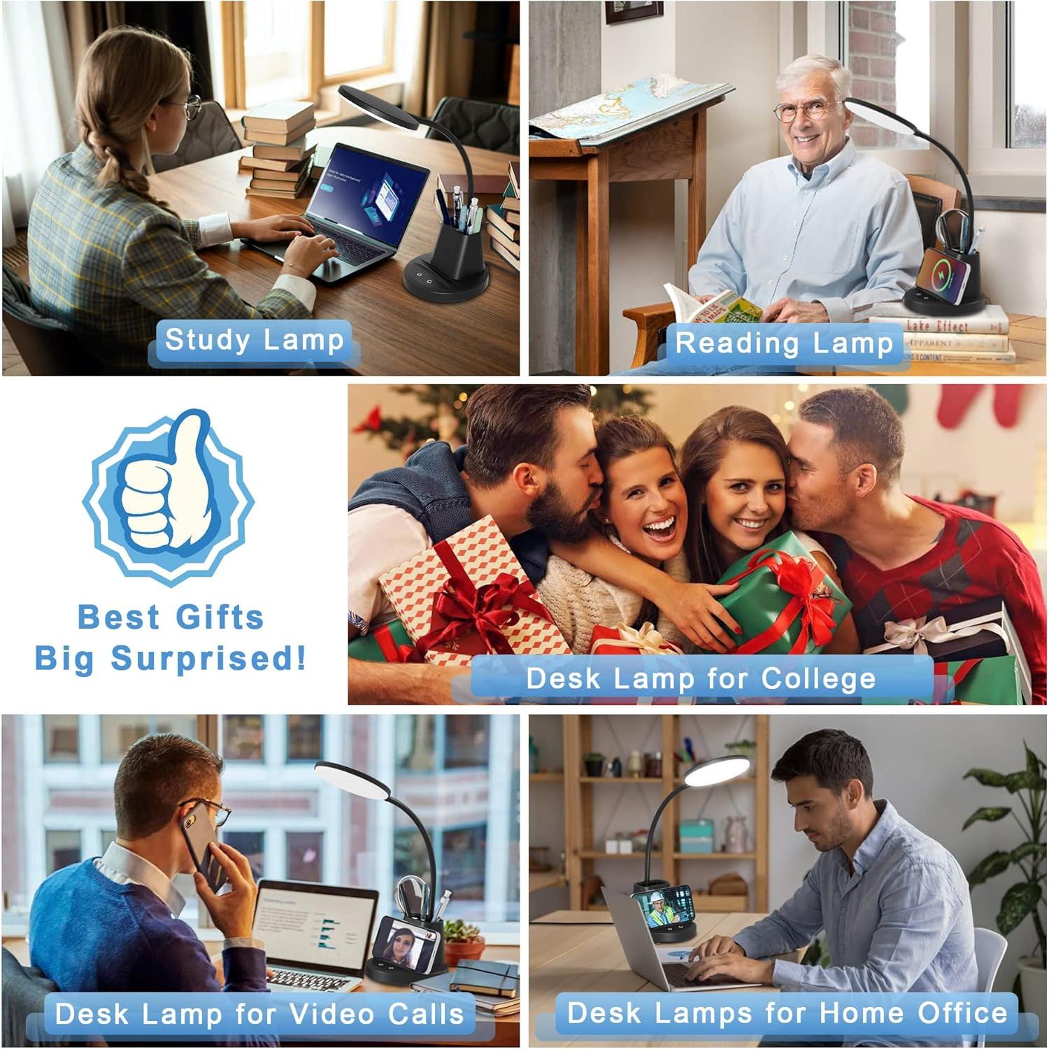 Lámpara de Escritorio Sailstar LED con Cargador Inalámbrico 800 Lúmenes