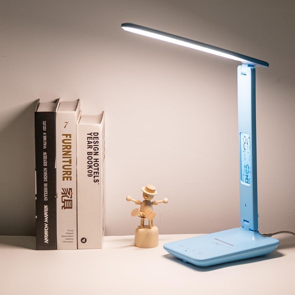 Lámpara de Escritorio LED Wanjiaone TX26 con Cargador Inalámbrico