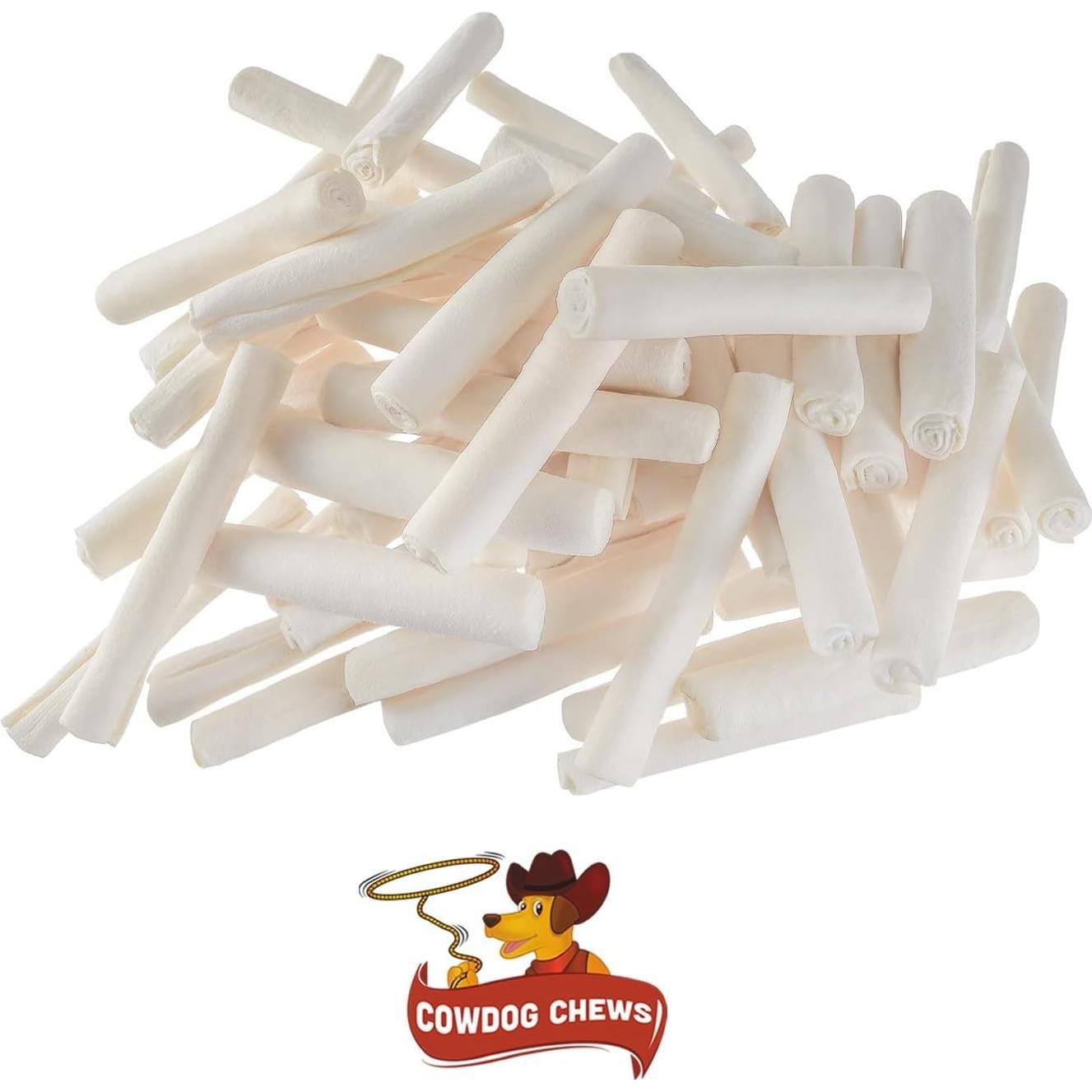 Rollos de piel de res 100% natural Cowdog Chews - 50 unidades