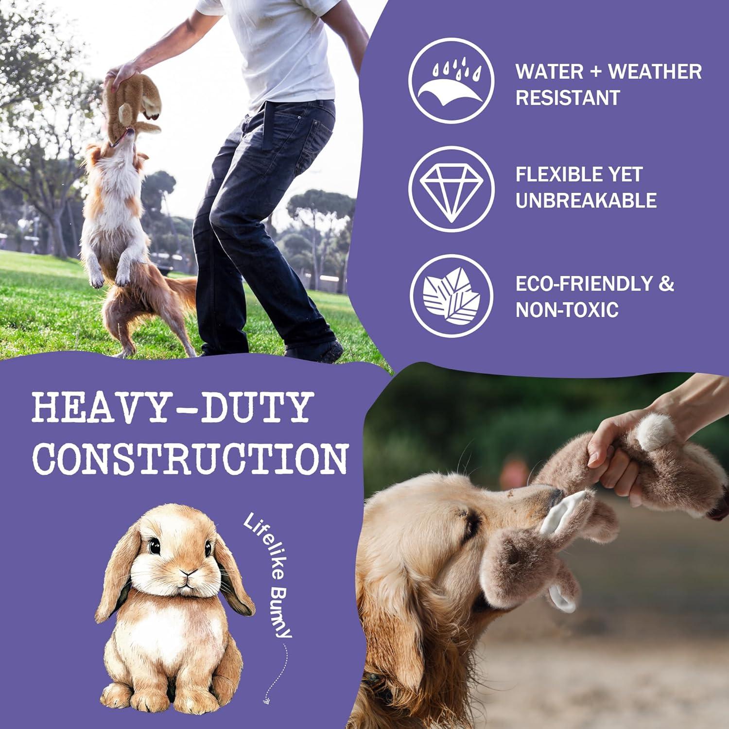 Juguete para Perros Fuzzwoof Conejo Squeaky 38 cm Sin Relleno